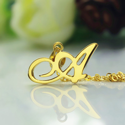18CT Gold Christina Applegate Initial Necklace