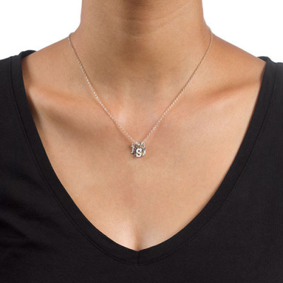 White Gold Multiple Initial Necklace