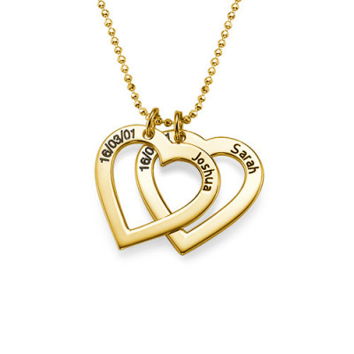 18k Gold Engraved Name Necklace - Heart