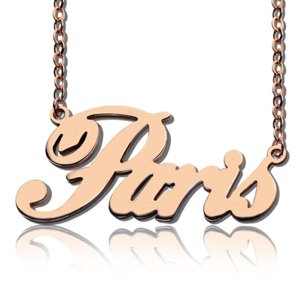 Paris Hilton Style Name Necklace 18CT Solid Rose Gold