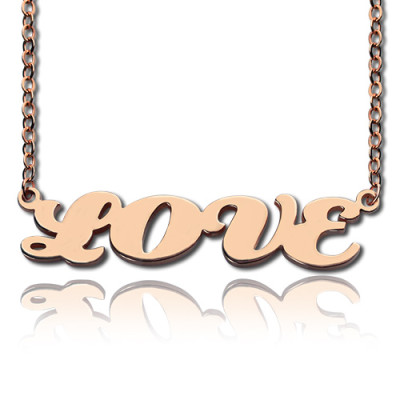18CT Rose Gold Capital Puff Font Name Necklace