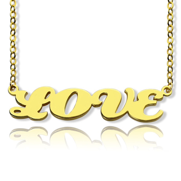Solid Gold 18CT Capital Puff Font Name Necklace
