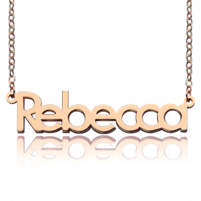 Rose Gold Rebecca Style Name Necklace