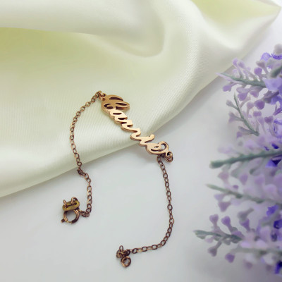 Rose Gold 925 Carrie Style Name Bracelet