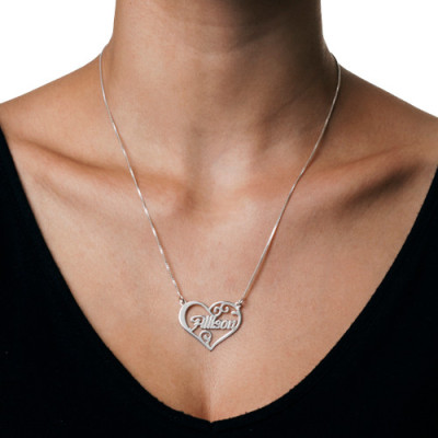 Solid Gold Heart Name Necklace