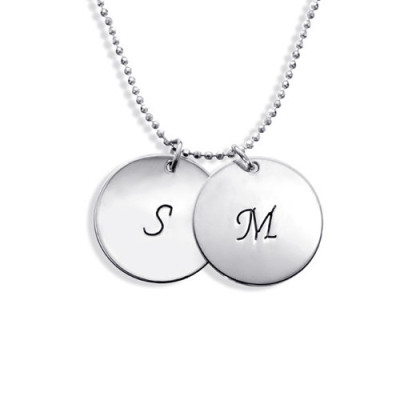 Personalised 18CT White Gold Disc Pendant Necklace