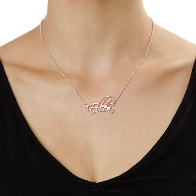 Solid Gold Script Name Necklace