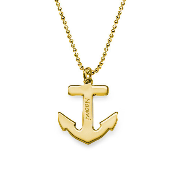 18CT Yellow Gold Anchor Necklace