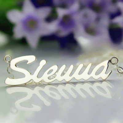 18CT White Gold Sienna Style Name Necklace