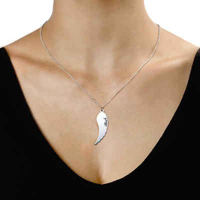 Set of Two 18CT White Gold Angel Wings Necklace