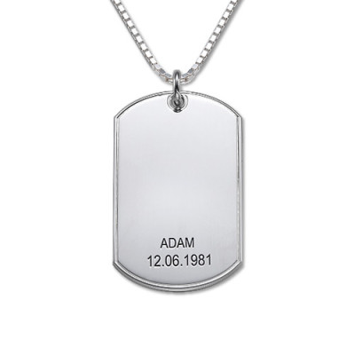 Solid Gold Father's Day Gifts -Dog Tag Name Necklace