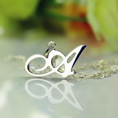 18CT White Gold Letter Necklace