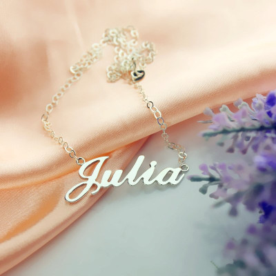 White Gold Personalised Classic Name Necklace