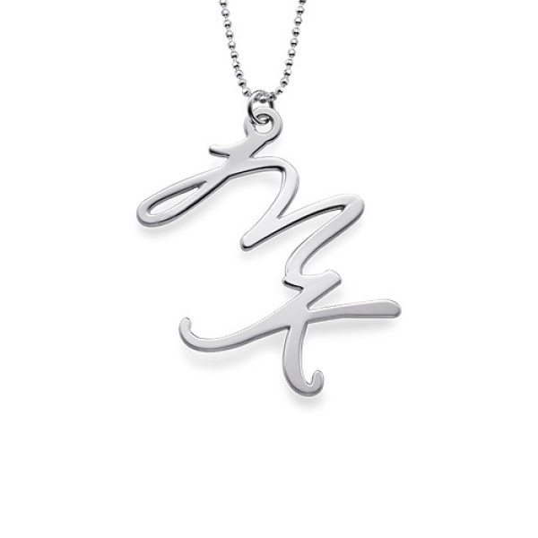 Hearts and Two Initials Pave Diamond Personalized Necklace |  sillyshinydiamonds