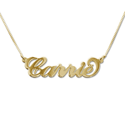 Small 18CT Gold Carrie Name Necklace