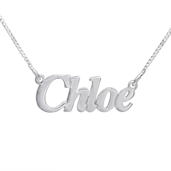 Solid Gold Small Angel Style Name Name Necklace