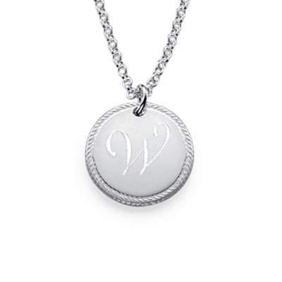 18CT Gold Circle Initial Necklace