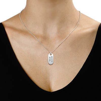 18CT White Gold ID Tag Necklace