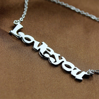 Solid Gold I Love You Name Necklace