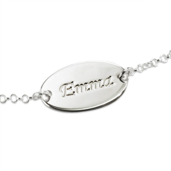 18CT White Gold Personalised Baby Bracelets/Anklet