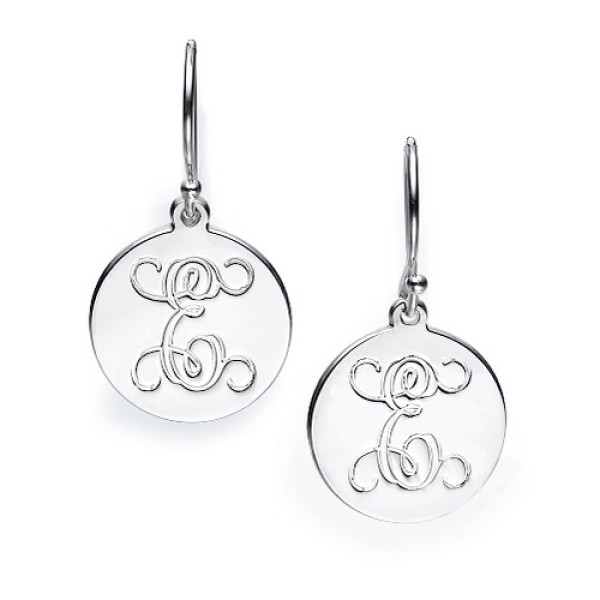 18CT White Gold Personalised Initial Earrings