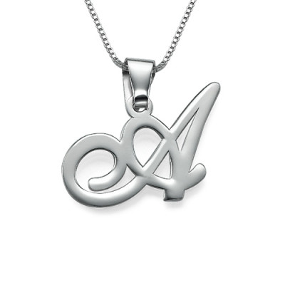 18CT White Gold Initials Pendant With Any Letter