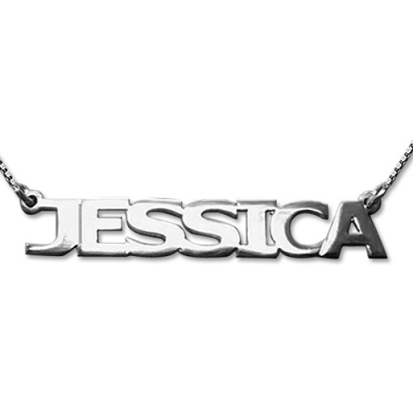 New 18CT White Gold All Capitals Name Necklace