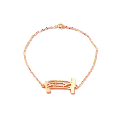 Personal Rose Gold 3 Initials Monogram Bracelet