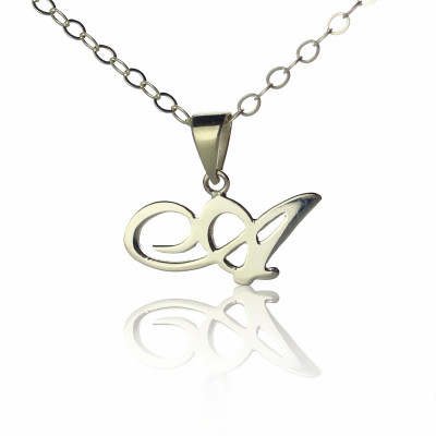 Personalised Madonna Style Initial Necklace Solid White Gold