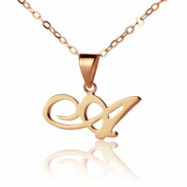Personalised Madonna Style Initial Necklace 18CT Solid Rose Gold