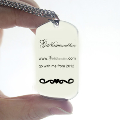 Solid Gold Logo and Brand Design Dog Tag Necklace