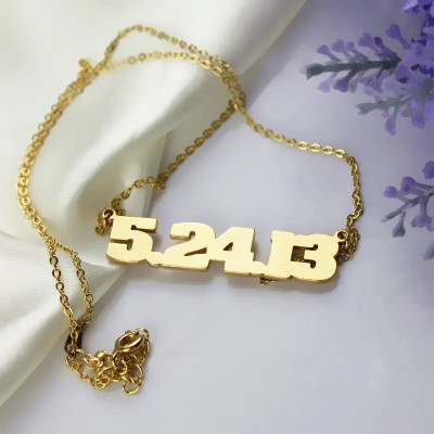 Personial Solid Gold Number Necklace