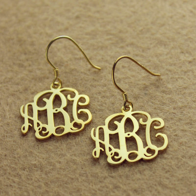 18CT Solid Gold Personalised Monogram Earring
