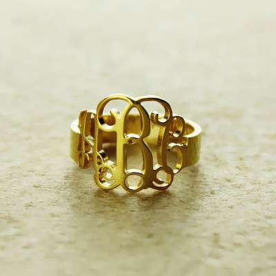 Solid Gold Personalised Monogram Ring