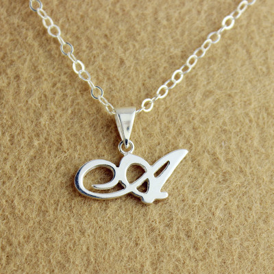 Personalised Madonna Style Initial Necklace Solid White Gold