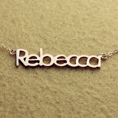 Rose Gold Rebecca Style Name Necklace