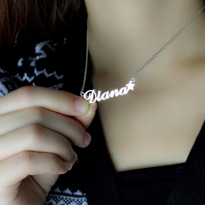 Solid Gold Letter Necklace Name Necklace