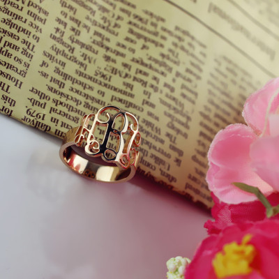 Personalised Rose Gold Monogram Ring