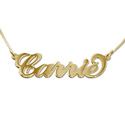18CT Gold Double Thickness "Carrie" Name Necklace