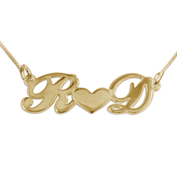 Couples Heart Necklace in 18CT Gold