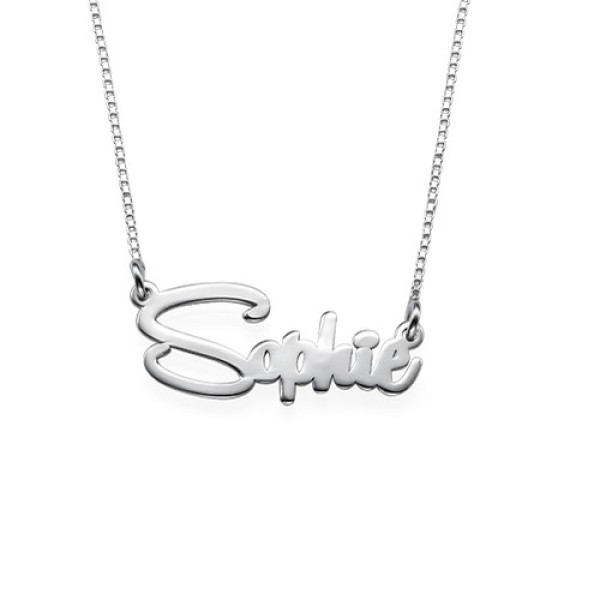 Solid Gold Say My Name Necklace