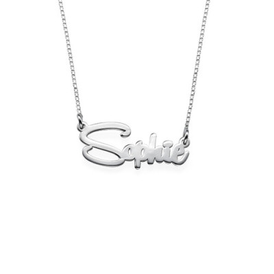 Solid Gold Say My Name Necklace