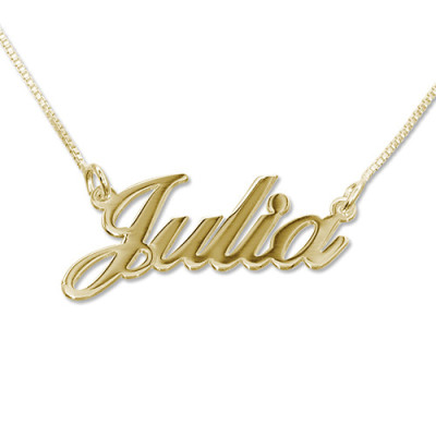 Small 18CT Gold Classic Name Necklace