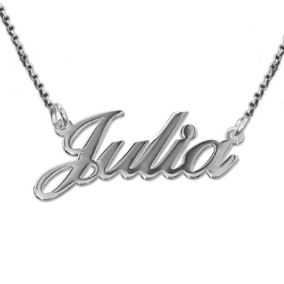 Solid Gold Extra Thick Name Necklace With Rollo Chain