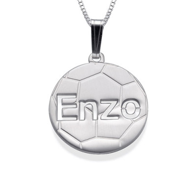 18CT White Gold Personlised Football Pendant