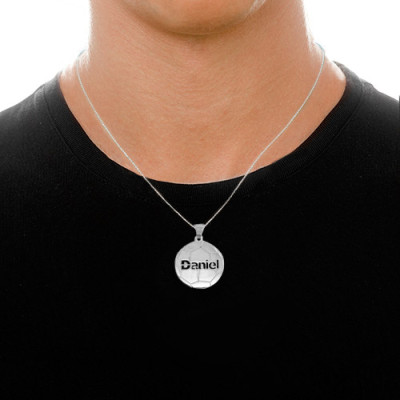 18CT White Gold Personlised Football Pendant