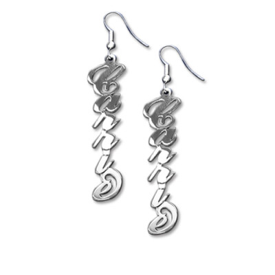 18CT White Gold Carrie Name Style Earring