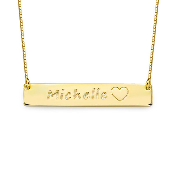 18CT Gold Icon Bar Necklace