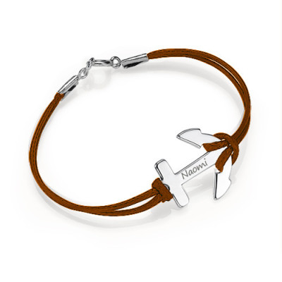 18CT White Gold Personalised Anchor Bracelet/Anklet