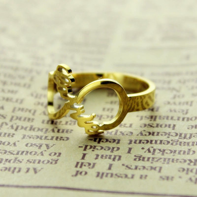 Custom Infinity Name Ring - 18CT Gold